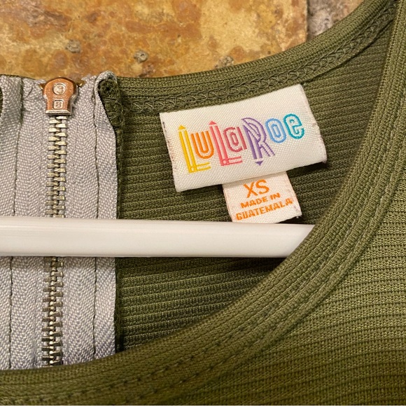 LuLaRoe Asymmetrical zip up dress with puffy sleeves size XS - Picture 4 of 8